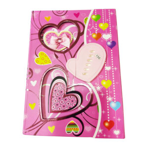 Diario con cubierta de Diseño de corazón con combinación de contraseñas