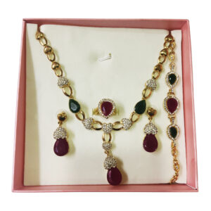 Juego de pendientes de Collar, Aretes y Anillo