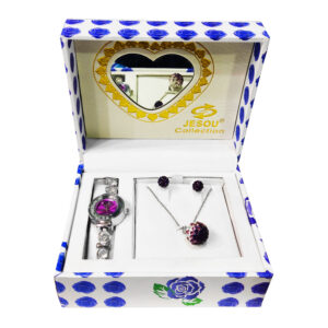 Juego de pendientes de Collar, Aretes y Reloj