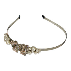 Diadema retro con diseño de flores de perlas de palacio