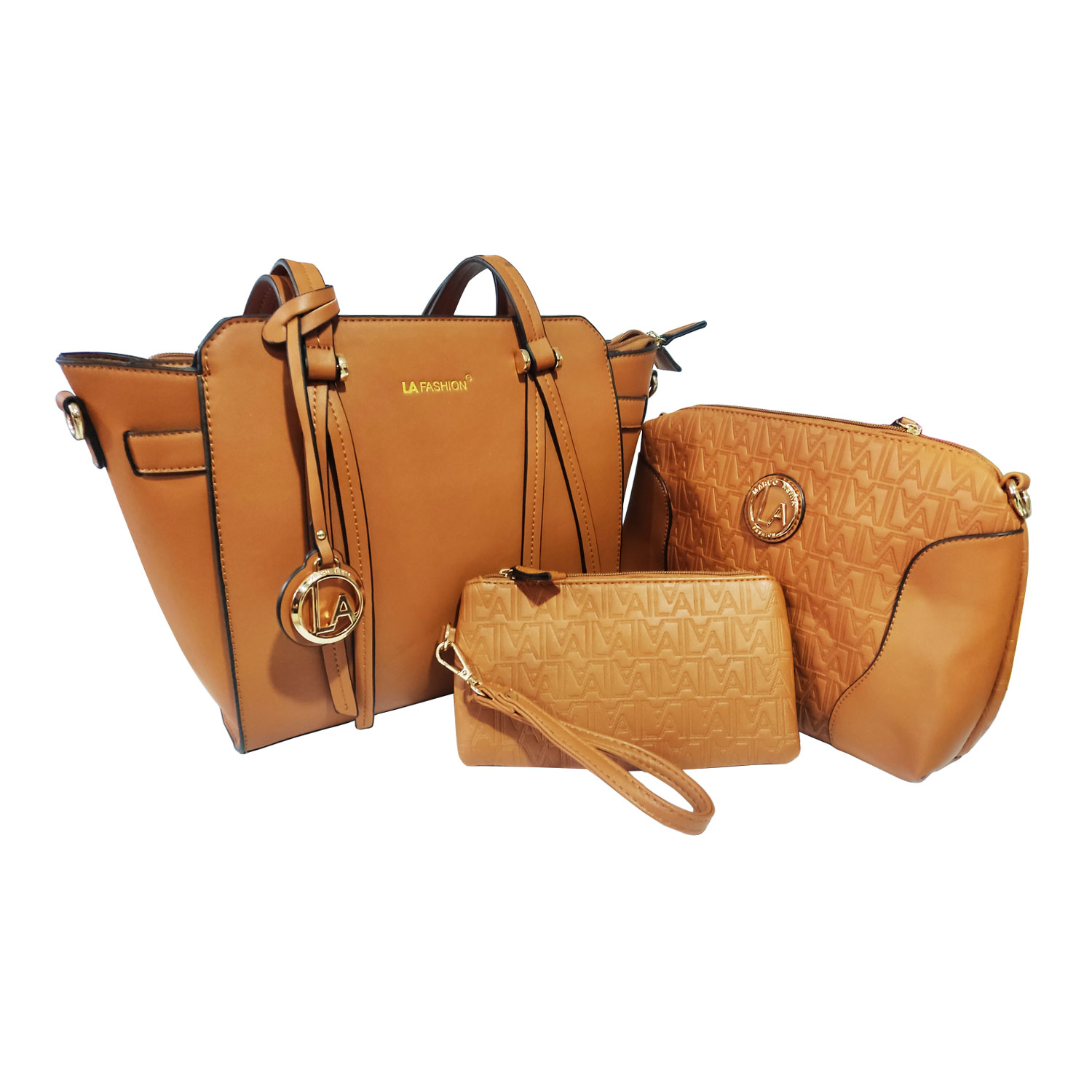 Set de Cartera de 3 Piezas Cafe Marco Xenia